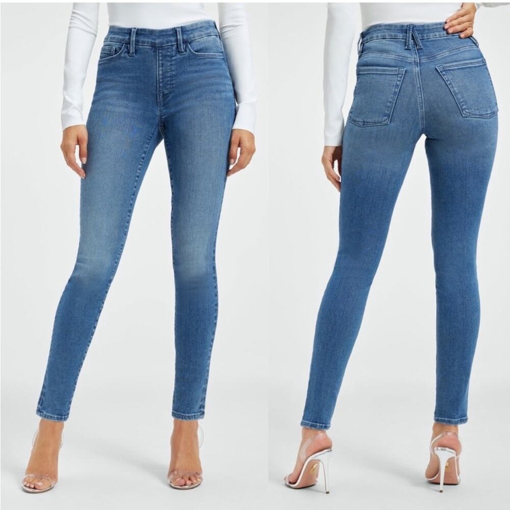 Good American Power Stretch Pull On Good Legs
High Rise Blue Skinny Jeans Size 5